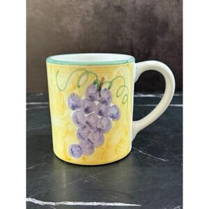 Caleca Frutta Made in Italy Hand Painted 4in Mug Grapes Apple Motif